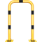 Anti-nudge hoop | flexible, tiltable | steel tube  76 mm | yellow / black | total width: 750 mm | height above ground: 1150 mm